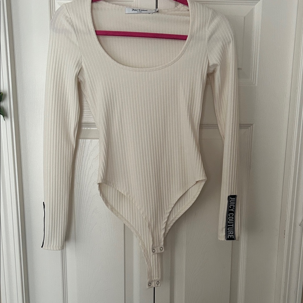 Juicy Couture Ivory Ribbed Bodysuit